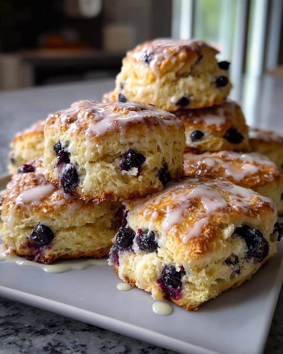 Blueberry Biscuits with Lemon Glaze - detail 1