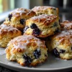 Blueberry Biscuits with Lemon Glaze