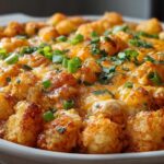 Buffalo Chicken Tater Tot Casserole