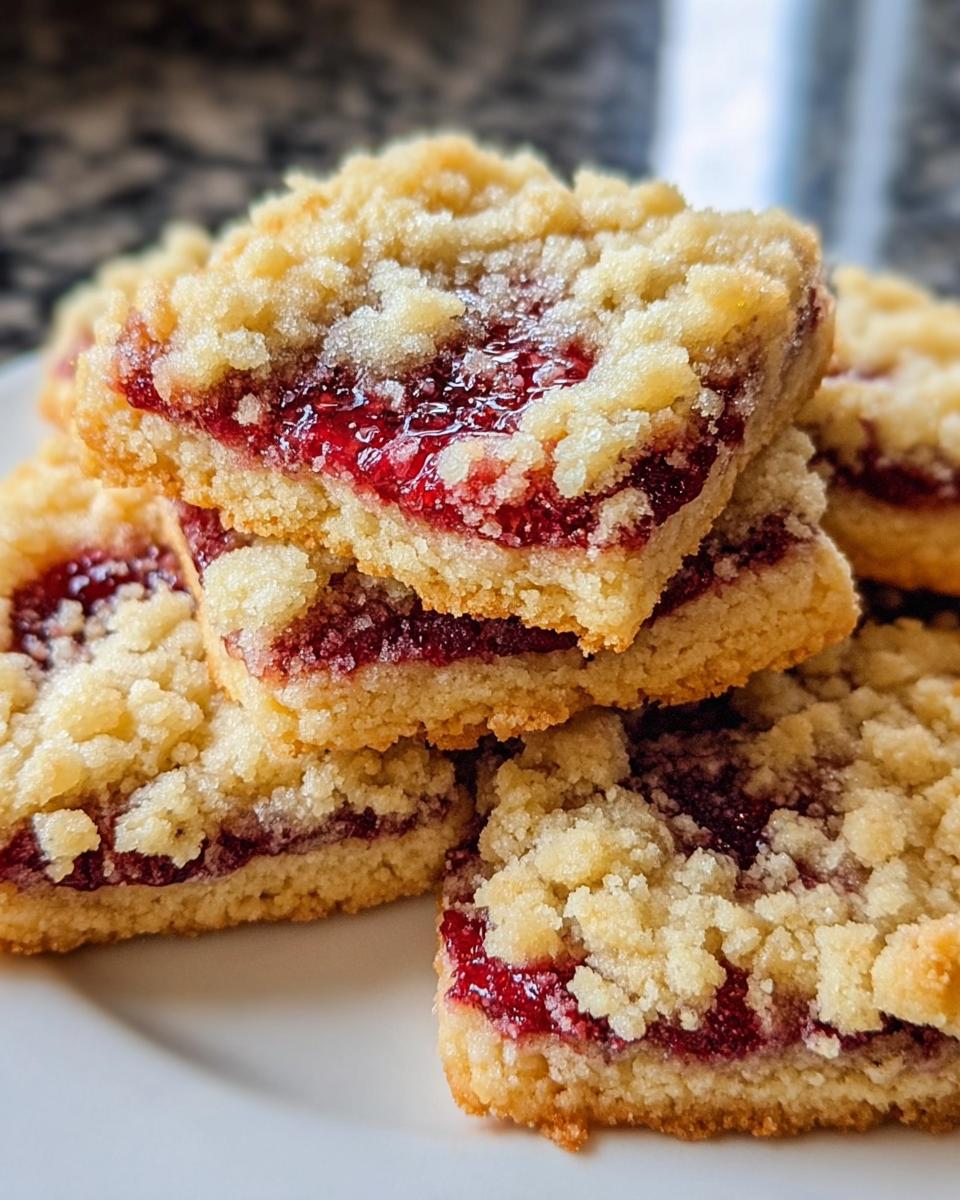 Buttery Raspberry Crumble Cookies with a Sweet Jam Filling - detail 1