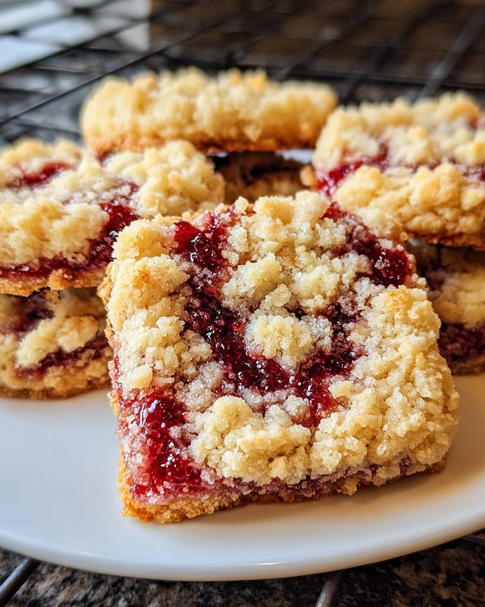 Buttery Raspberry Crumble Cookies with a Sweet Jam Filling - detail 2