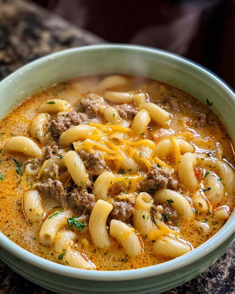 Cheeseburger Macaroni Soup - detail 1