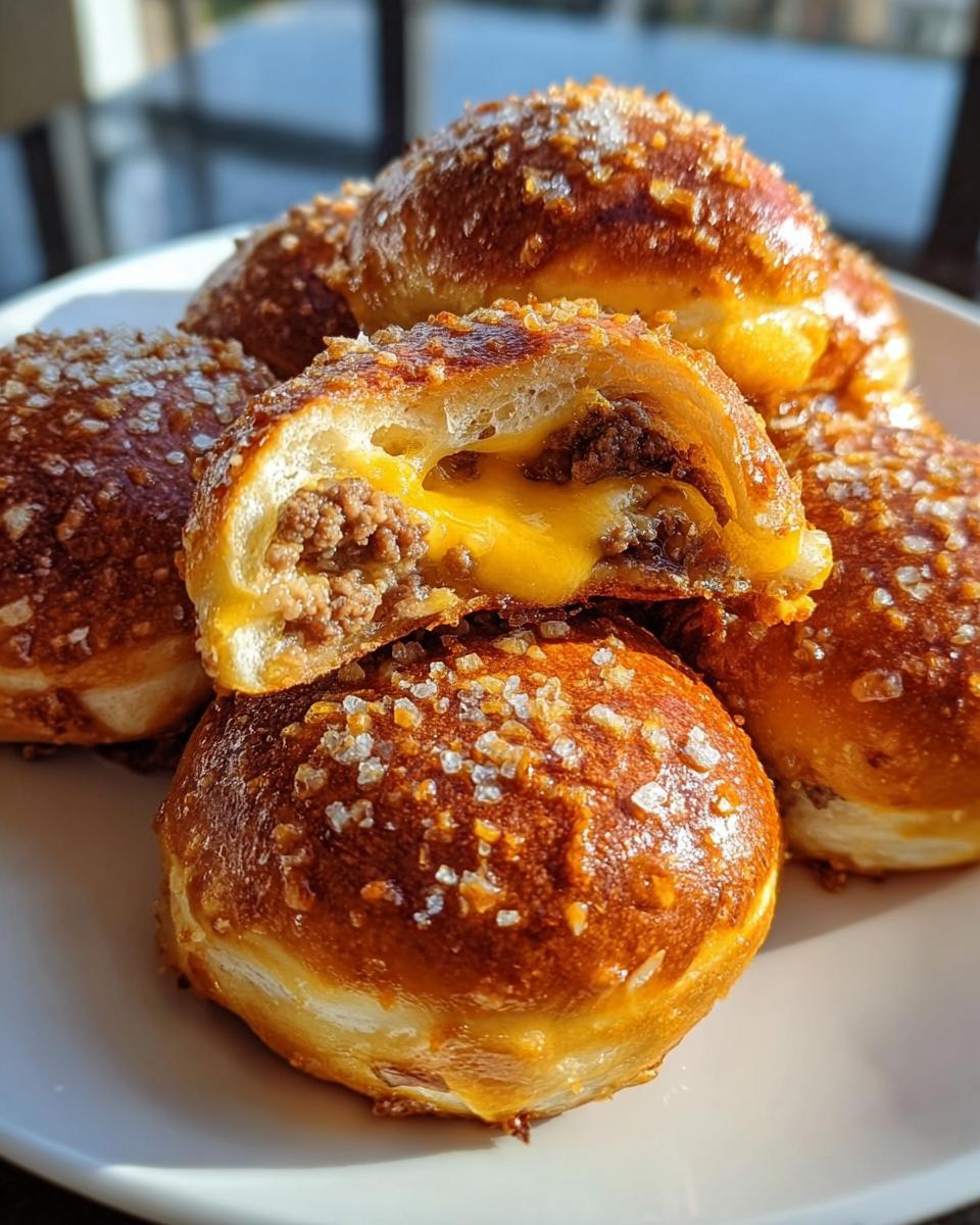 Cheeseburger Pretzel Bombs - detail 1
