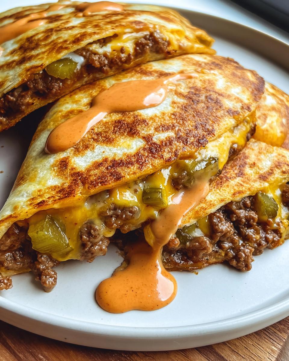 Cheeseburger Quesadillas with Burger Sauce - detail 1