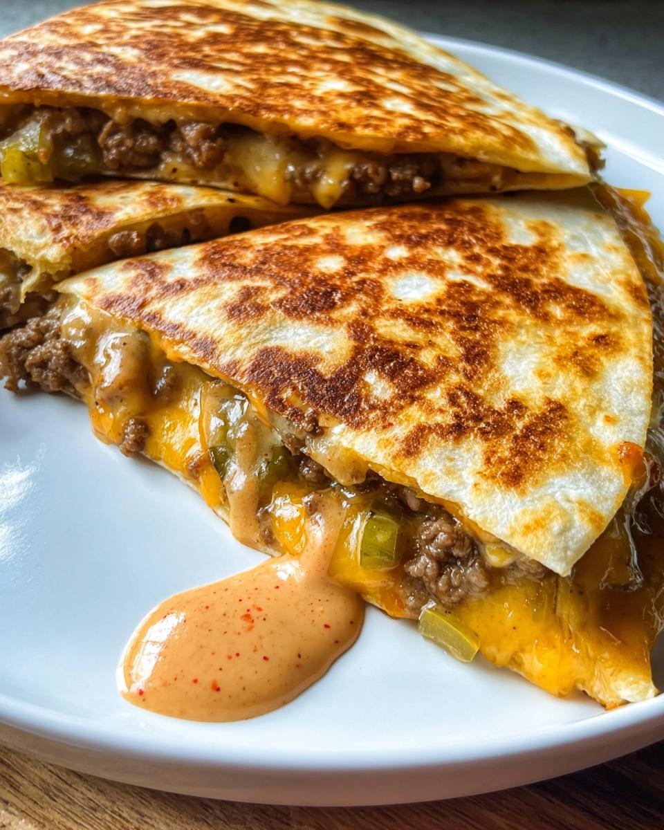 Cheeseburger Quesadillas with Burger Sauce - detail 2