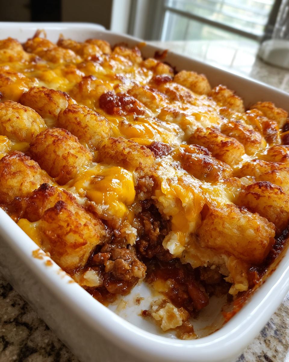 Cheesy Cheeseburger Tater Tot Casserole - detail 1