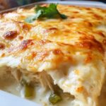 Cheesy Creamy White Chicken Enchiladas