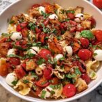 Cherry Tomato Bruschetta Pasta Salad
