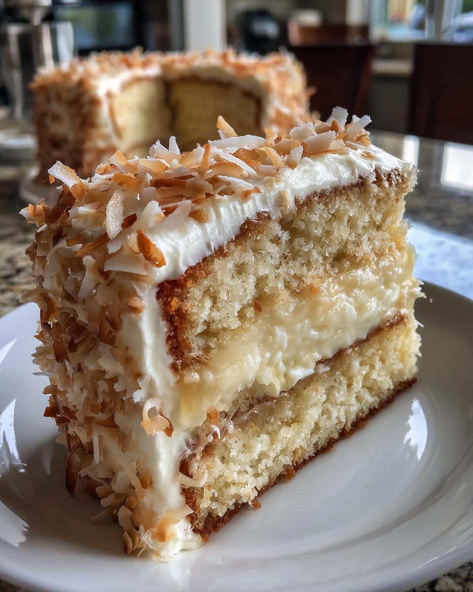 Coconut Custard Cake - detail 3