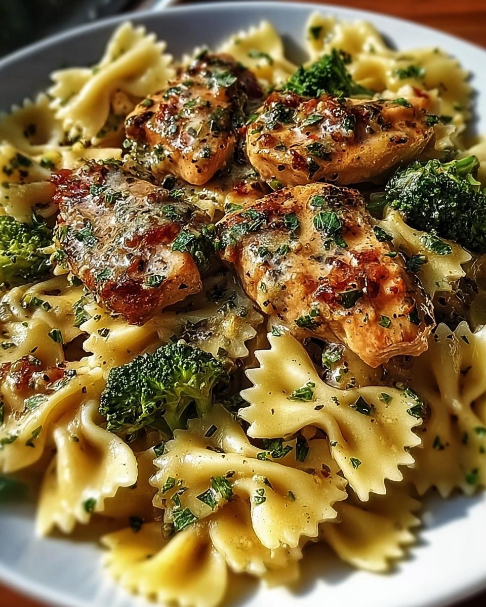 Cowboy Butter Lemon Bowtie Chicken with Broccoli - detail 1