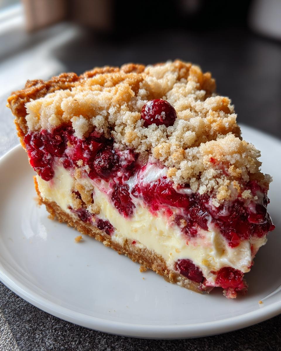 Cranberry Cream Cheese Crumb Pie - detail 1