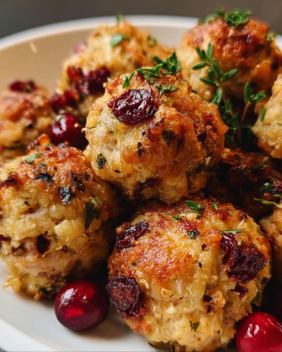 Cranberry Turkey Stuffing Balls - detail 1
