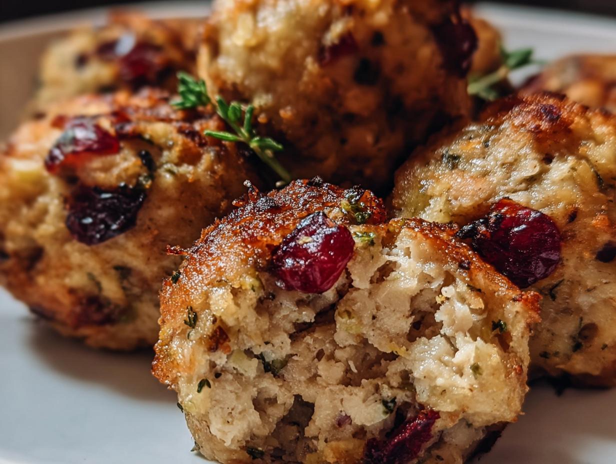 Cranberry Turkey Stuffing Balls - detail 1