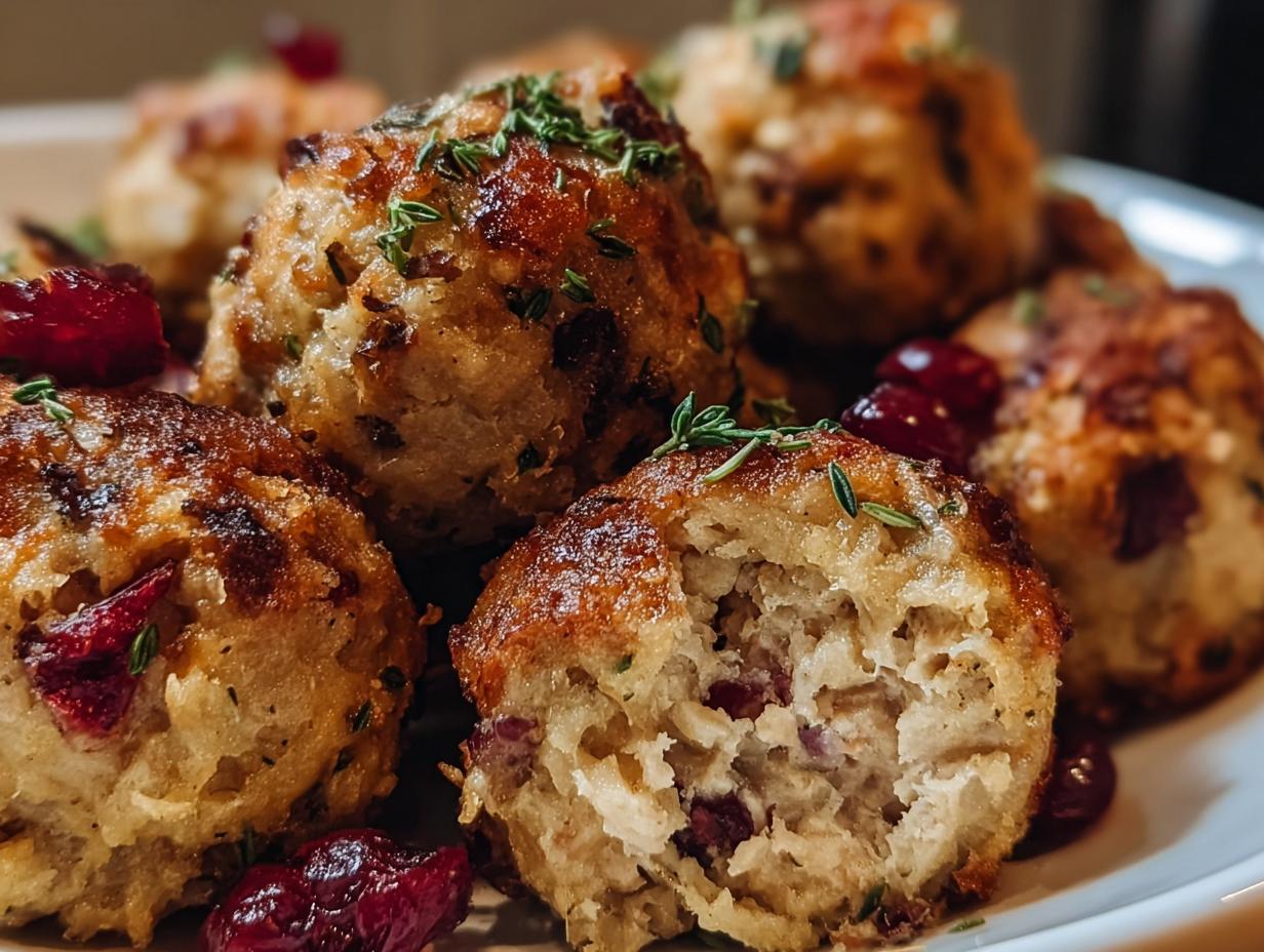Cranberry Turkey Stuffing Balls - detail 2