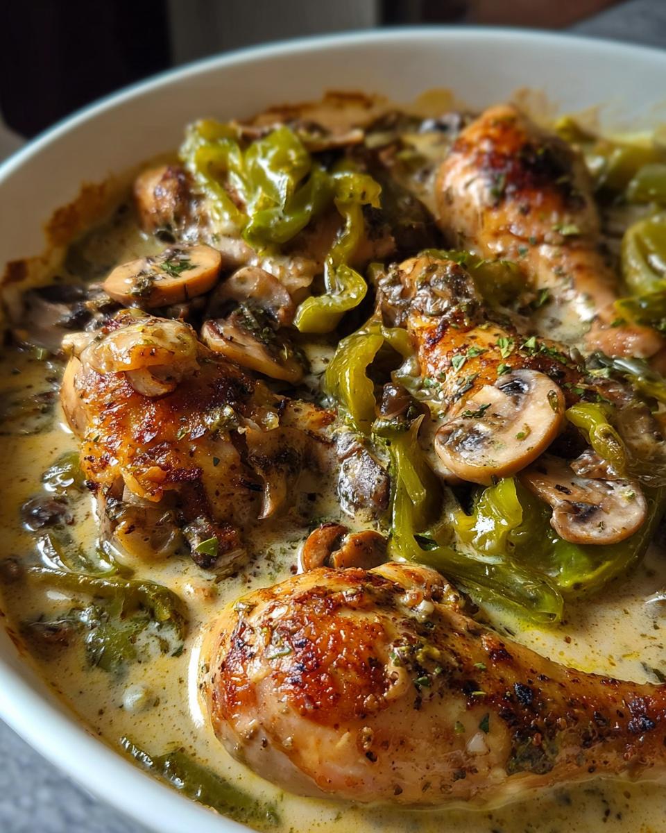 Creamy Baked Chicken with Mushrooms and Green Peppers - detail 1