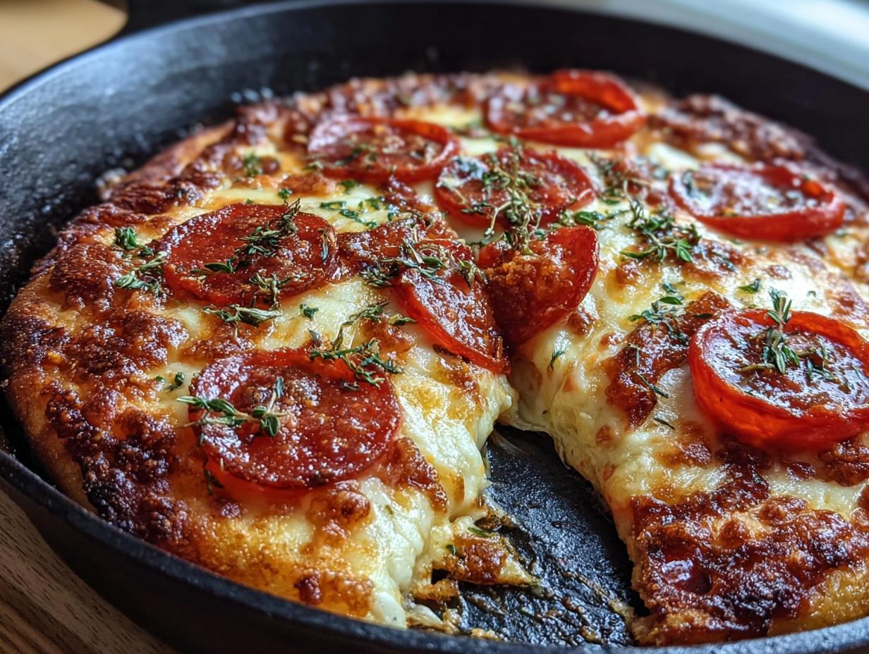 Crispy Cast Iron Skillet Pizza - detail 1