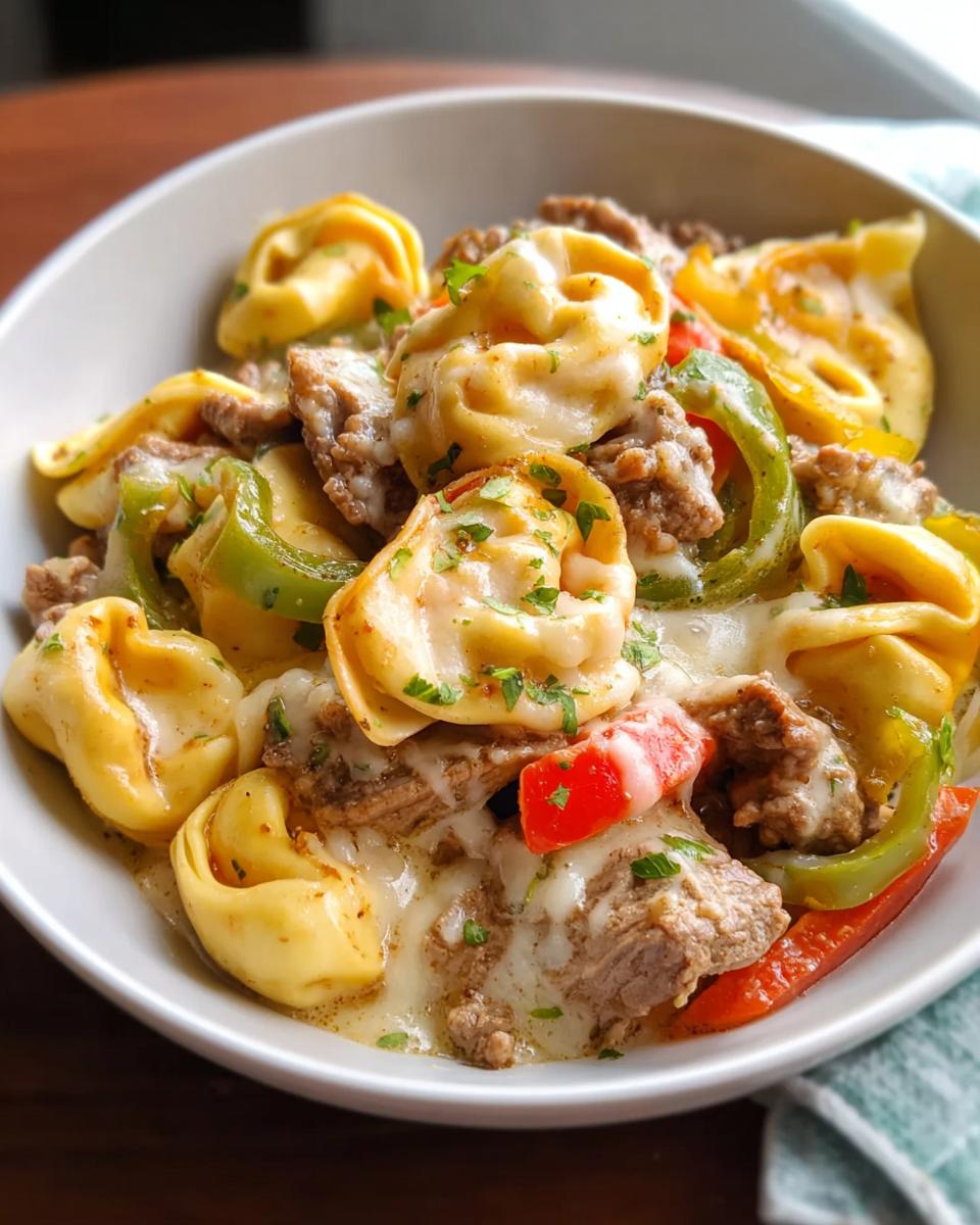 Crock Pot Cheesesteak Tortellini - detail 1