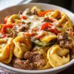 Crock Pot Cheesesteak Tortellini