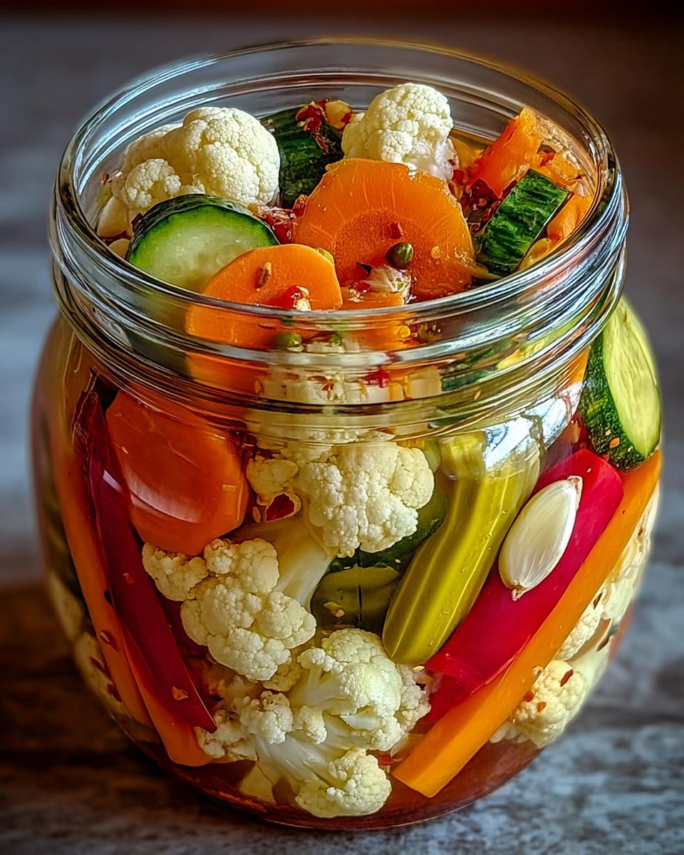 Crunchy Tangy Refrigerator Pickled Vegetables - detail 1