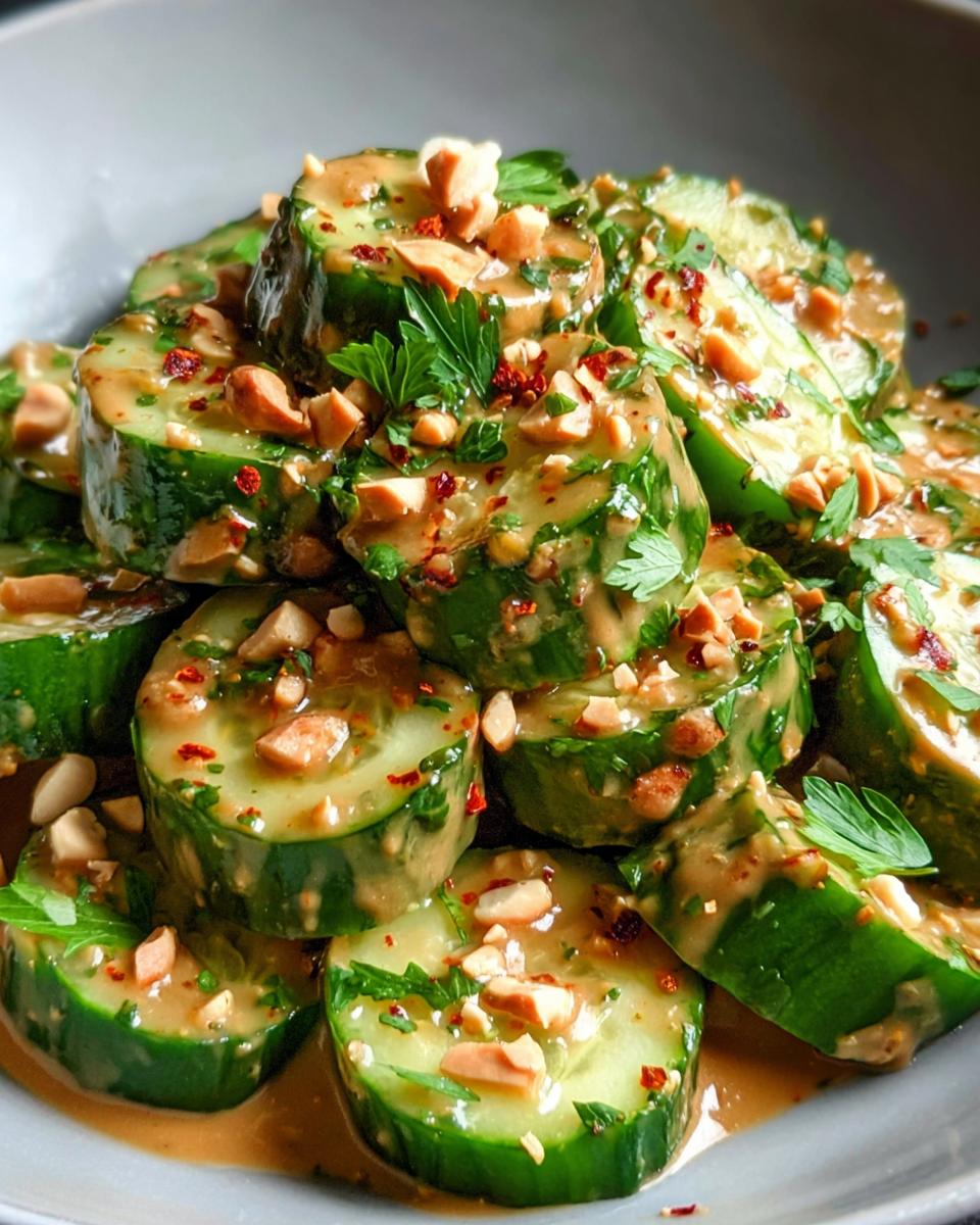 Cucumbers in Spicy Peanut Sauce - detail 1