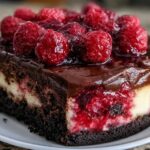 Dark Chocolate Raspberry Cheesecake