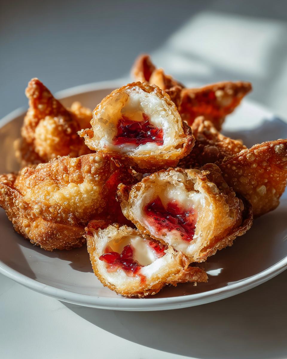 Deep-Fried Strawberry Cheesecake Stuffed Wonton Bites - detail 1