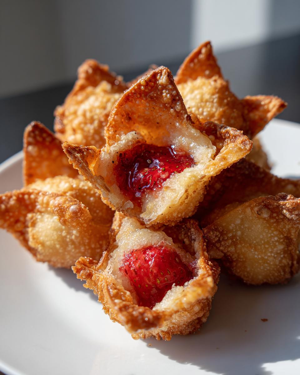 Deep-Fried Strawberry Cheesecake Stuffed Wonton Bites - detail 4