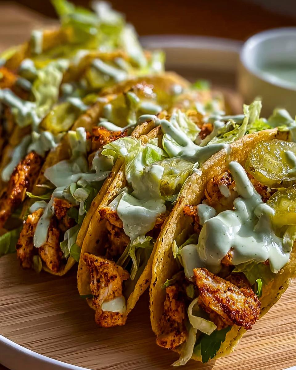 Dill Pickle Ranch Smash Chicken Tacos - detail 1