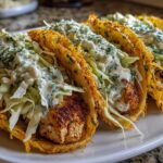 Dill Pickle Ranch Smash Chicken Tacos with Crispy Cheese Lace