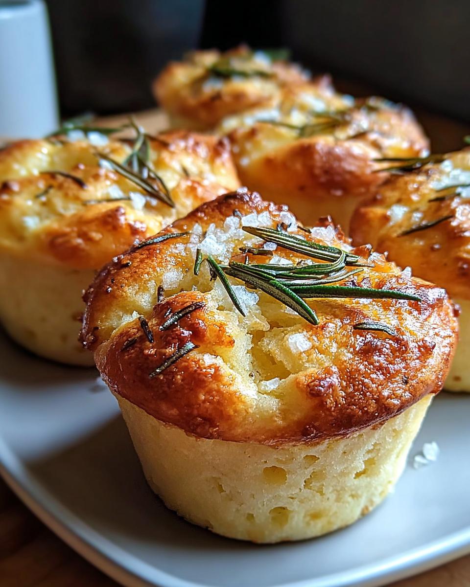 Easy Garlic Rosemary Focaccia Muffins - detail 1