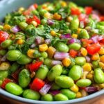 Edamame Salad with Cilantro Lime Dressing