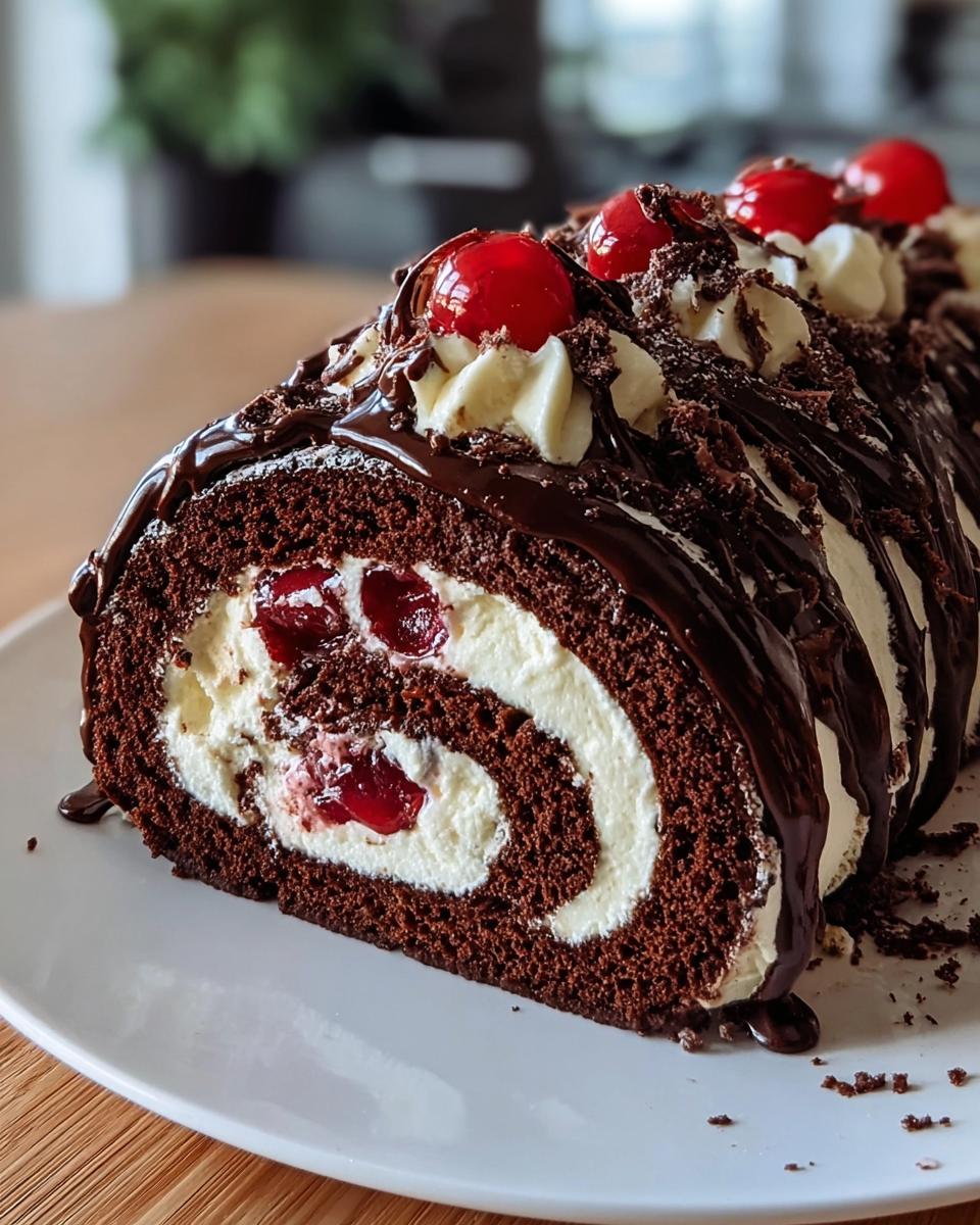 Elegant Black Forest Cake Roll - detail 1