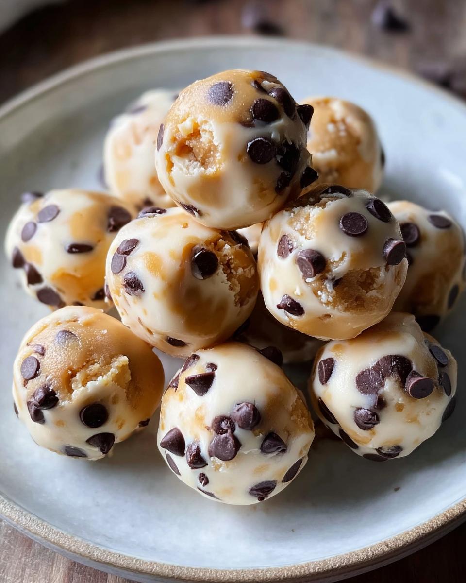 Frozen Greek Yogurt Peanut Butter Bites with Chocolate Chips - detail 1