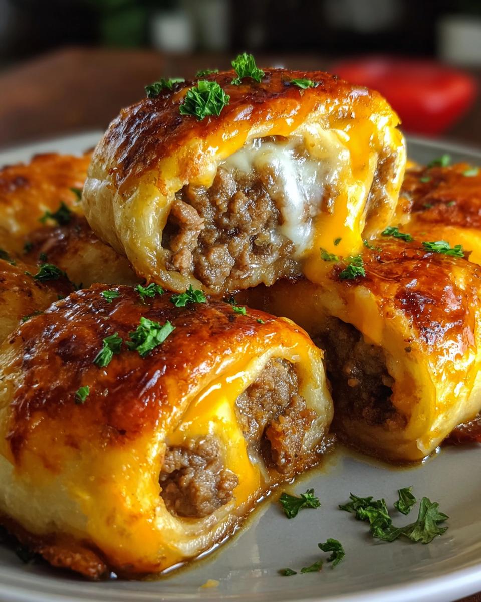 Garlic Butter Cheeseburger Rollups - detail 1