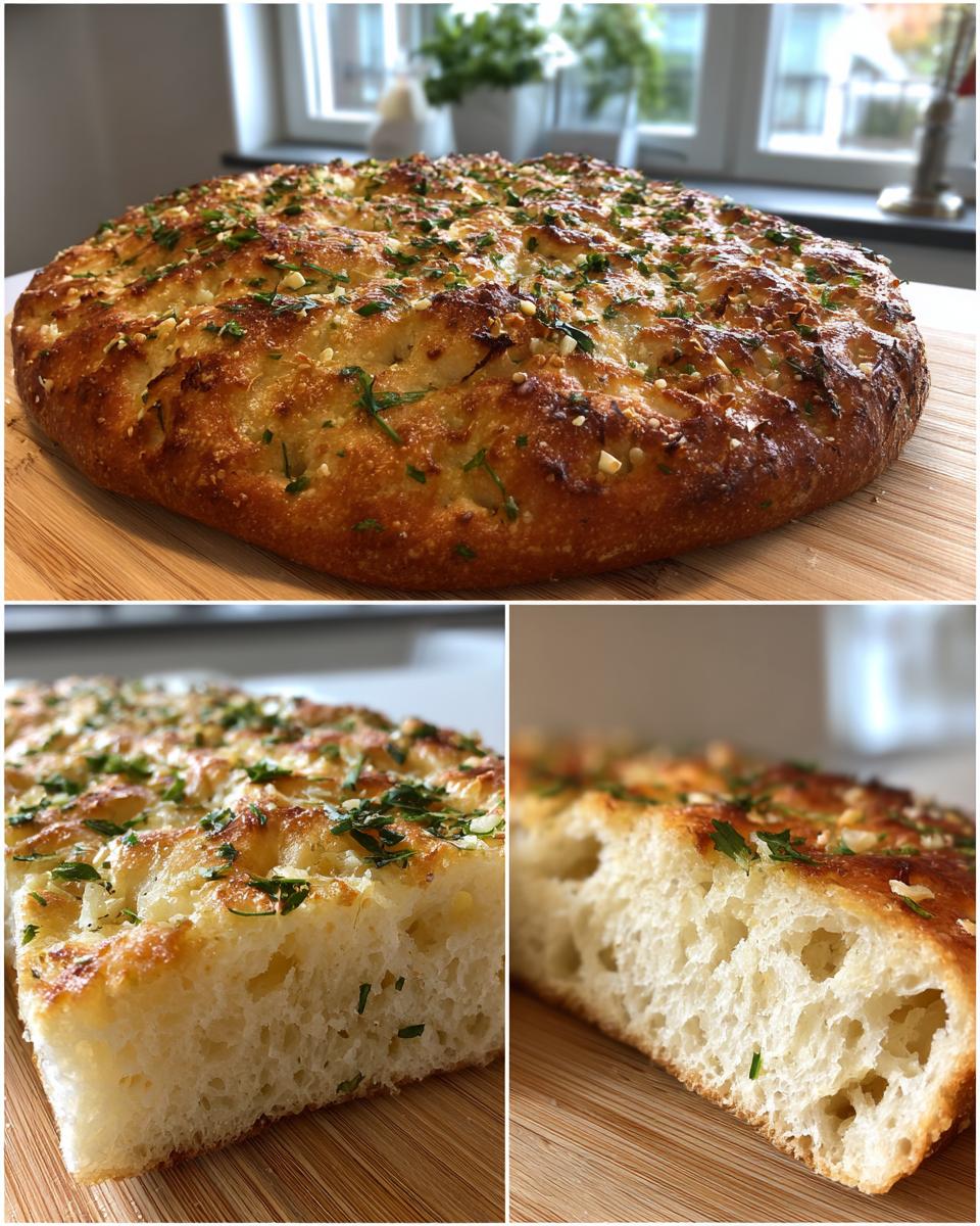 Garlic Parmesan Focaccia Bread - detail 1