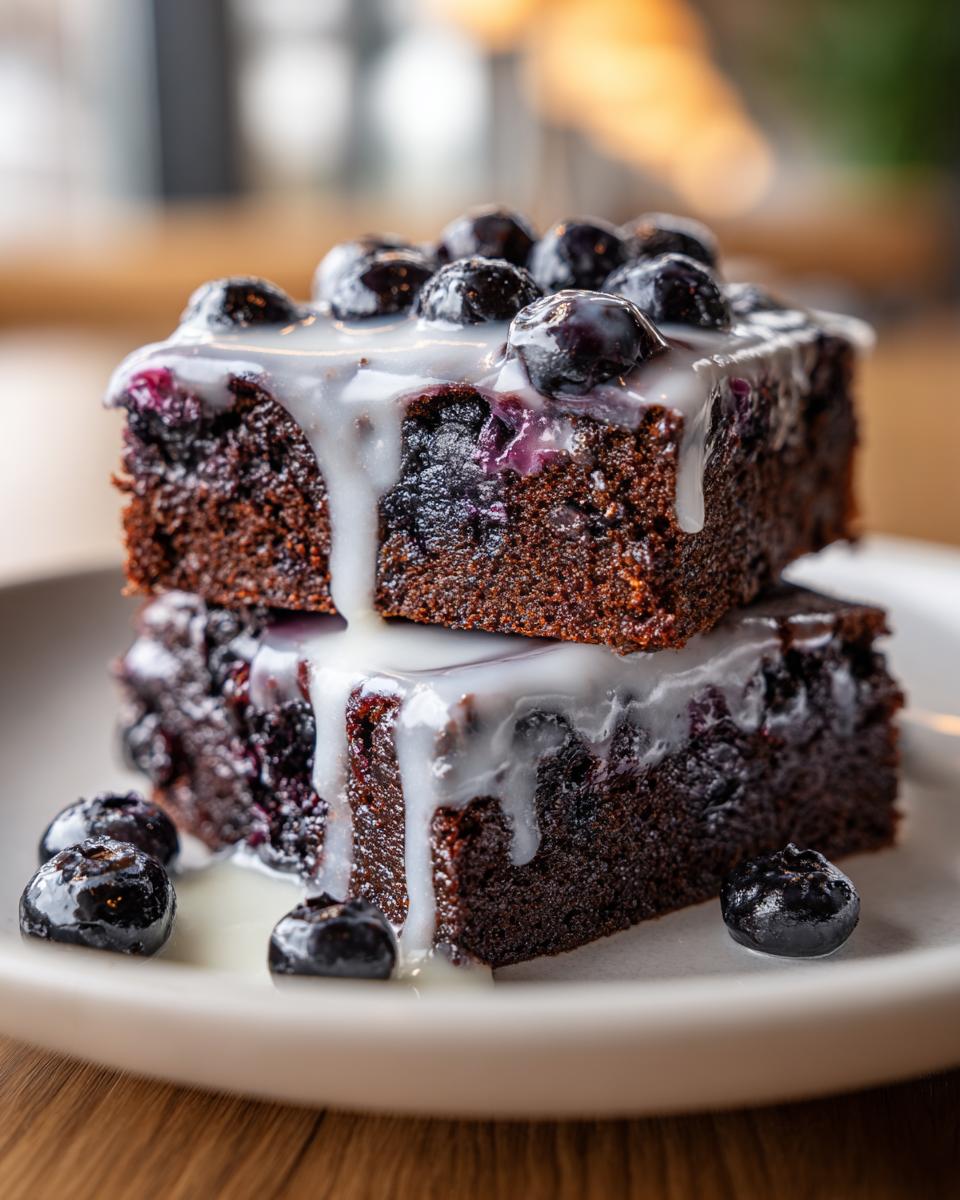 Glazed Blueberry Brownies - detail 1