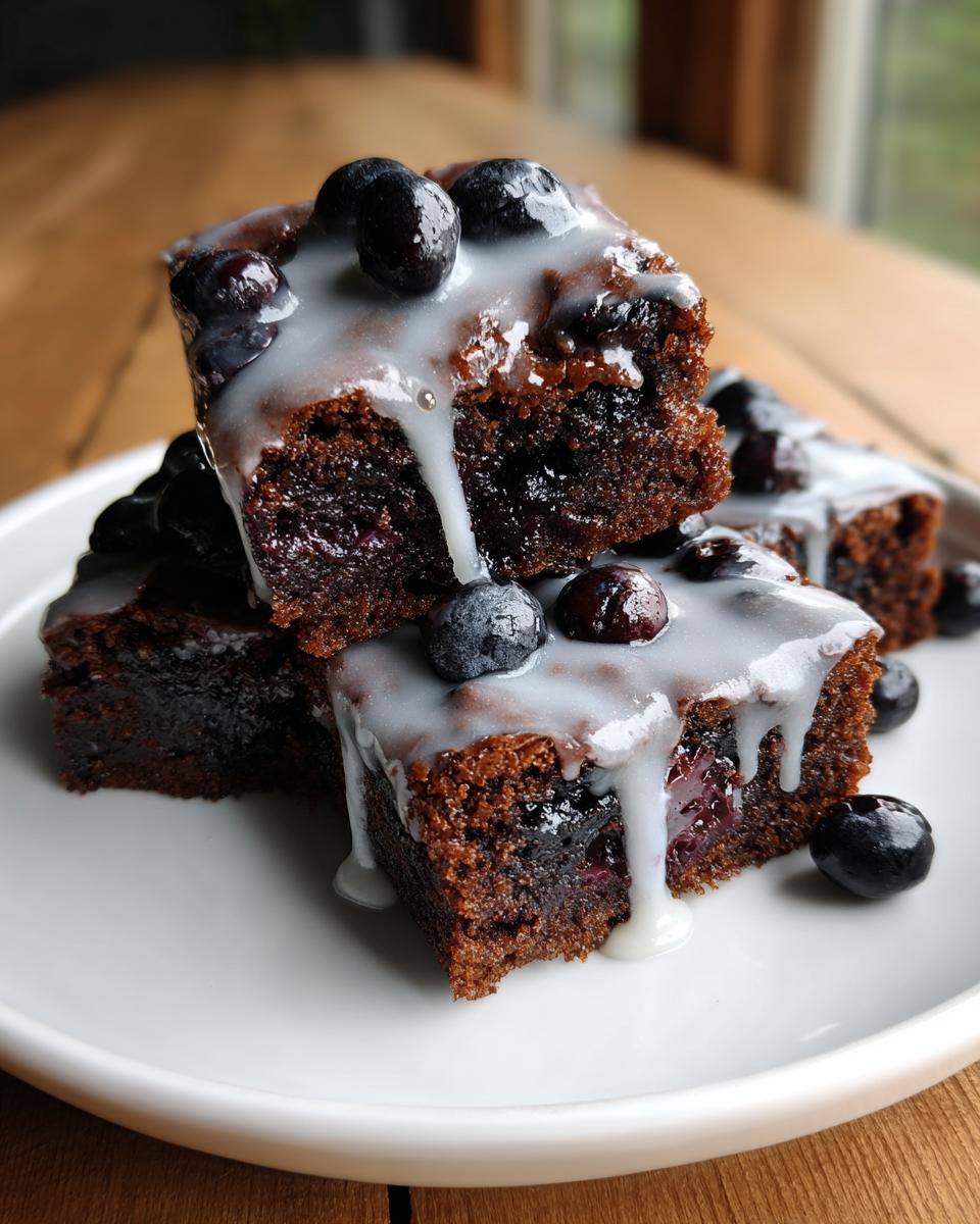 Glazed Blueberry Brownies - detail 2