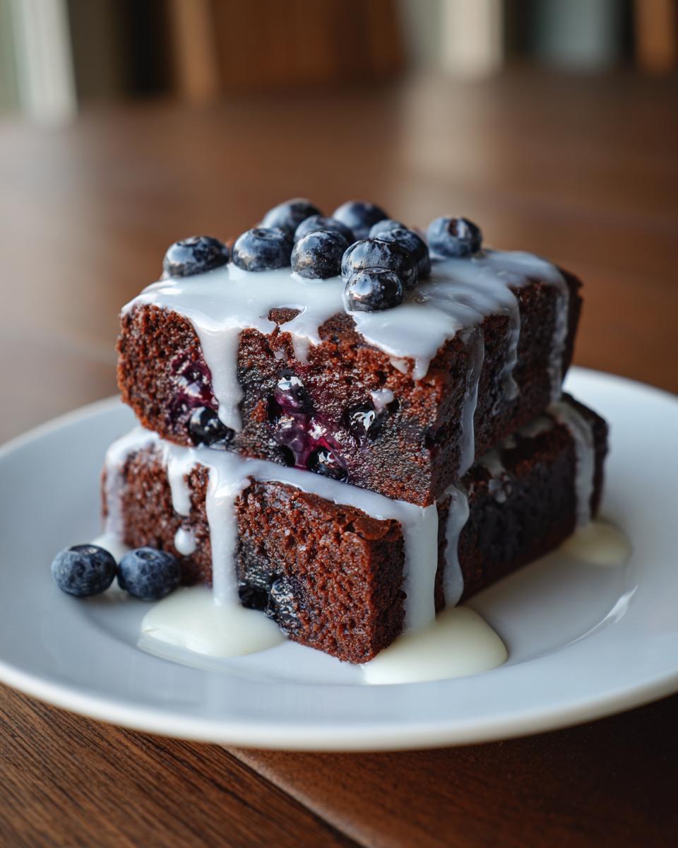 Glazed Blueberry Brownies - detail 3