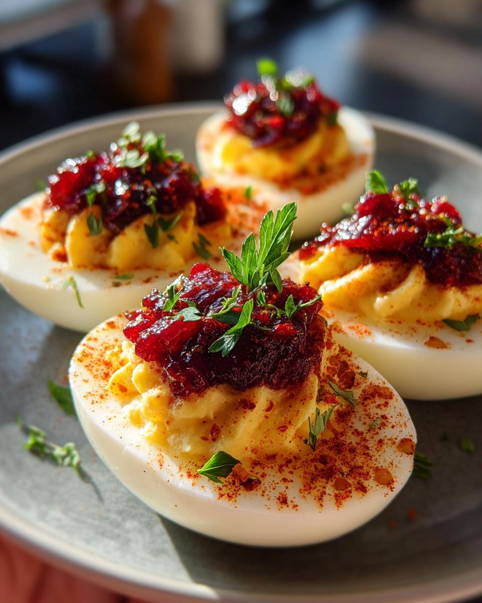 Harvest Cranberry Deviled Eggs - detail 1