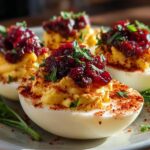 Harvest Cranberry Deviled Eggs