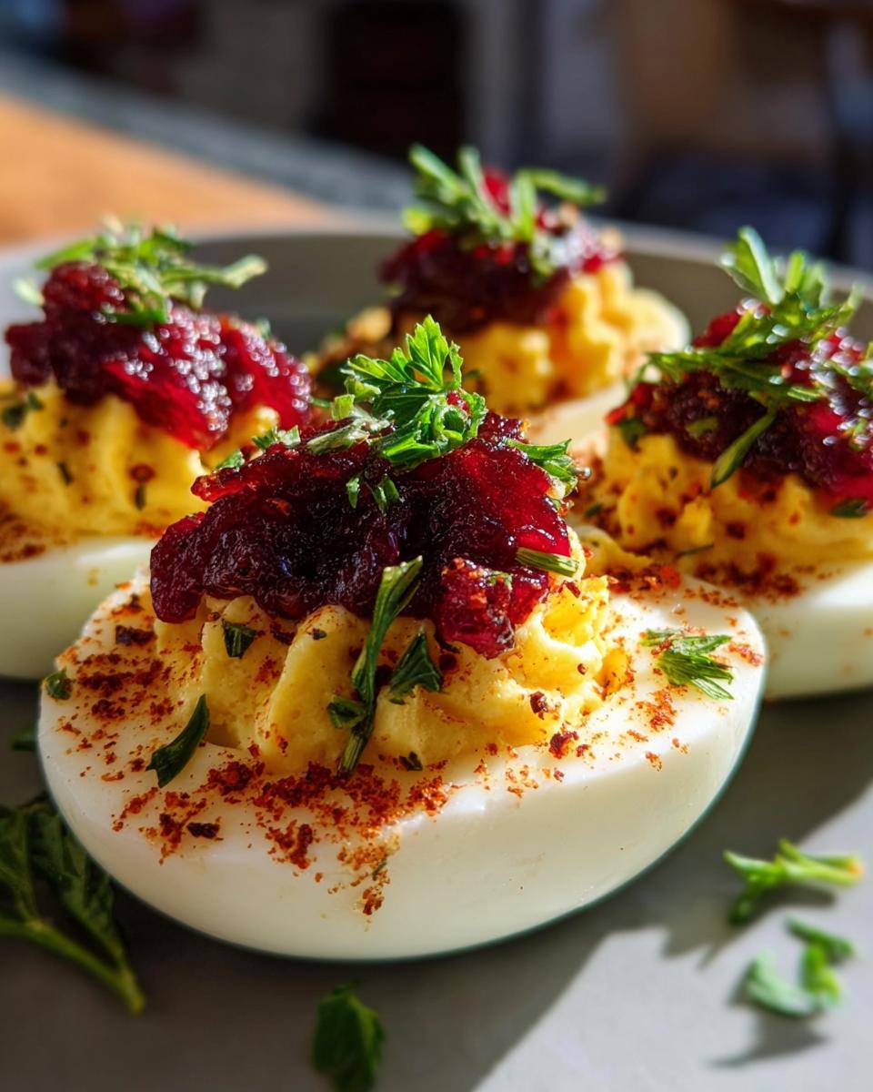Harvest Cranberry Deviled Eggs - detail 2