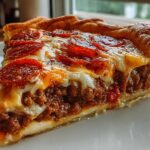 Hearty Deep-Dish Pie with Hamburger, Sausage, and Pepperoni