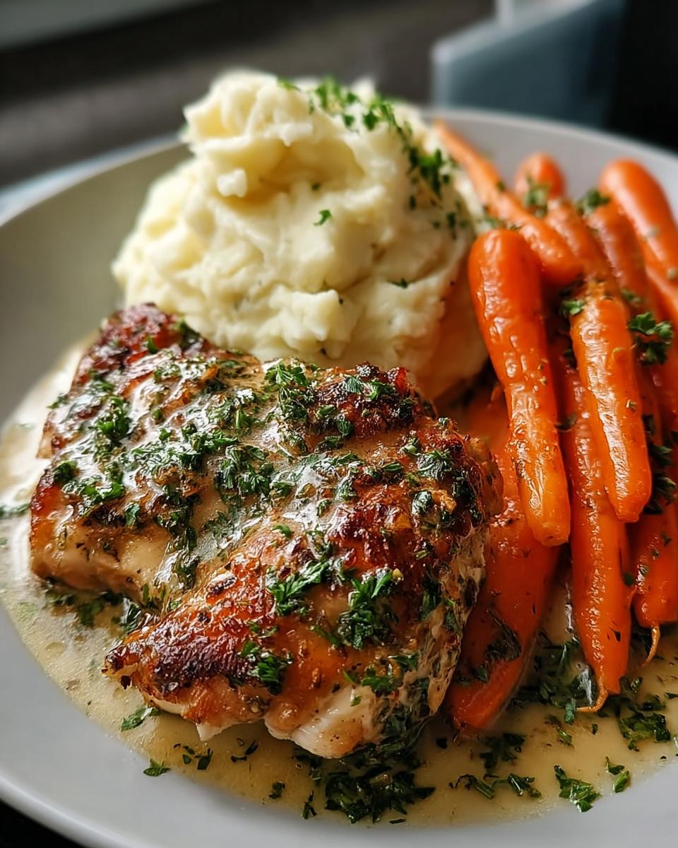 Herb Chicken with Mashed Potatoes & Glazed Carrots - detail 1