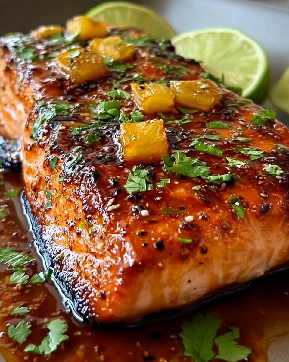 Honey Pineapple Glazed Salmon - detail 1