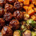 Korean BBQ Meatballs with Roasted Vegetables