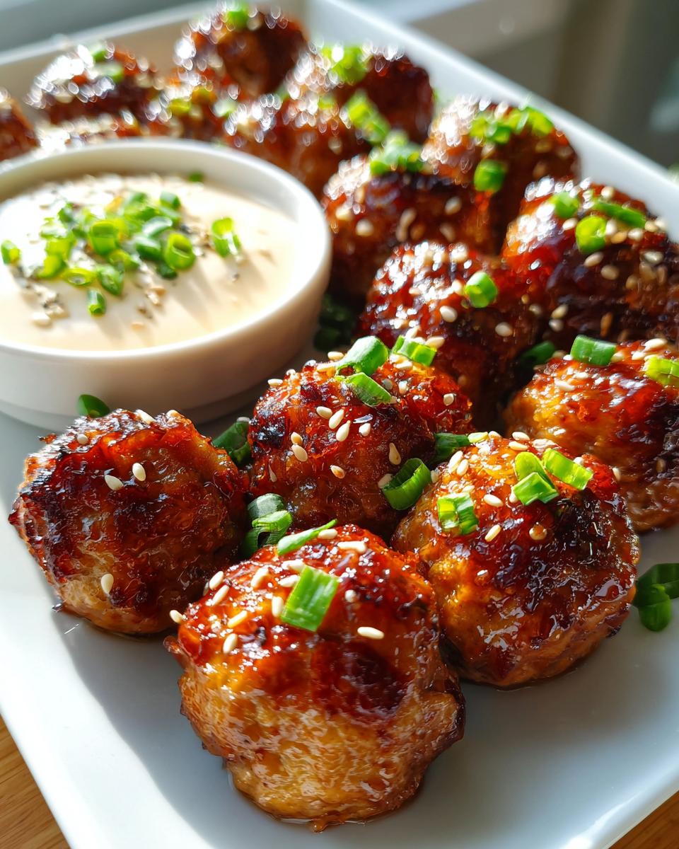 Korean BBQ Meatballs with Spicy Mayo Dip - detail 3