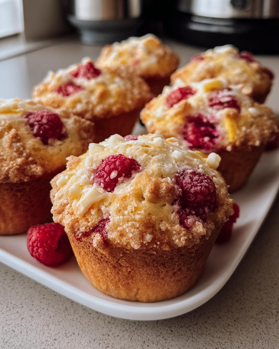 Lemon Raspberry White Chocolate Muffins - detail 1