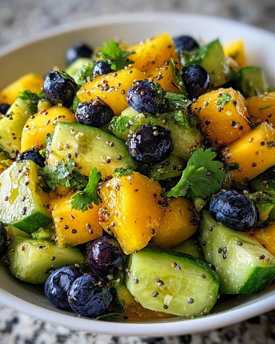 Mango Cucumber Salad with Blueberries and Avocado - detail 1