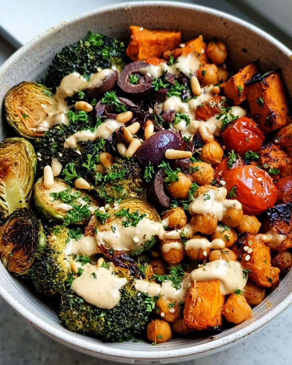 Mediterranean Roasted Veggie & Chickpea Bowls with Tahini Dressing - detail 1