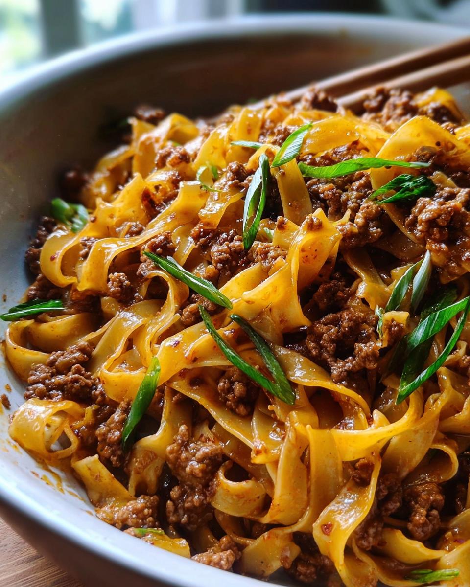Mongolian Ground Beef Noodles - detail 1